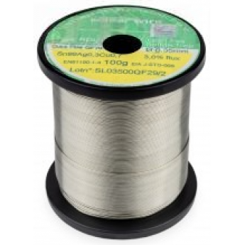 Проволочный припой бессвинцовый INTERFLUX с флюсом 3% Sn99/Ag0.3/Cu0.7 диаметр 0.35 мм IFQF30-03SN2